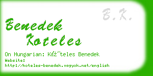 benedek koteles business card